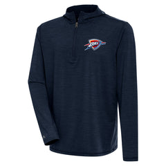 Oklahoma City Thunder Antigua Tidy Quarter-Zip Lightweight Pullover Top Heather Navy