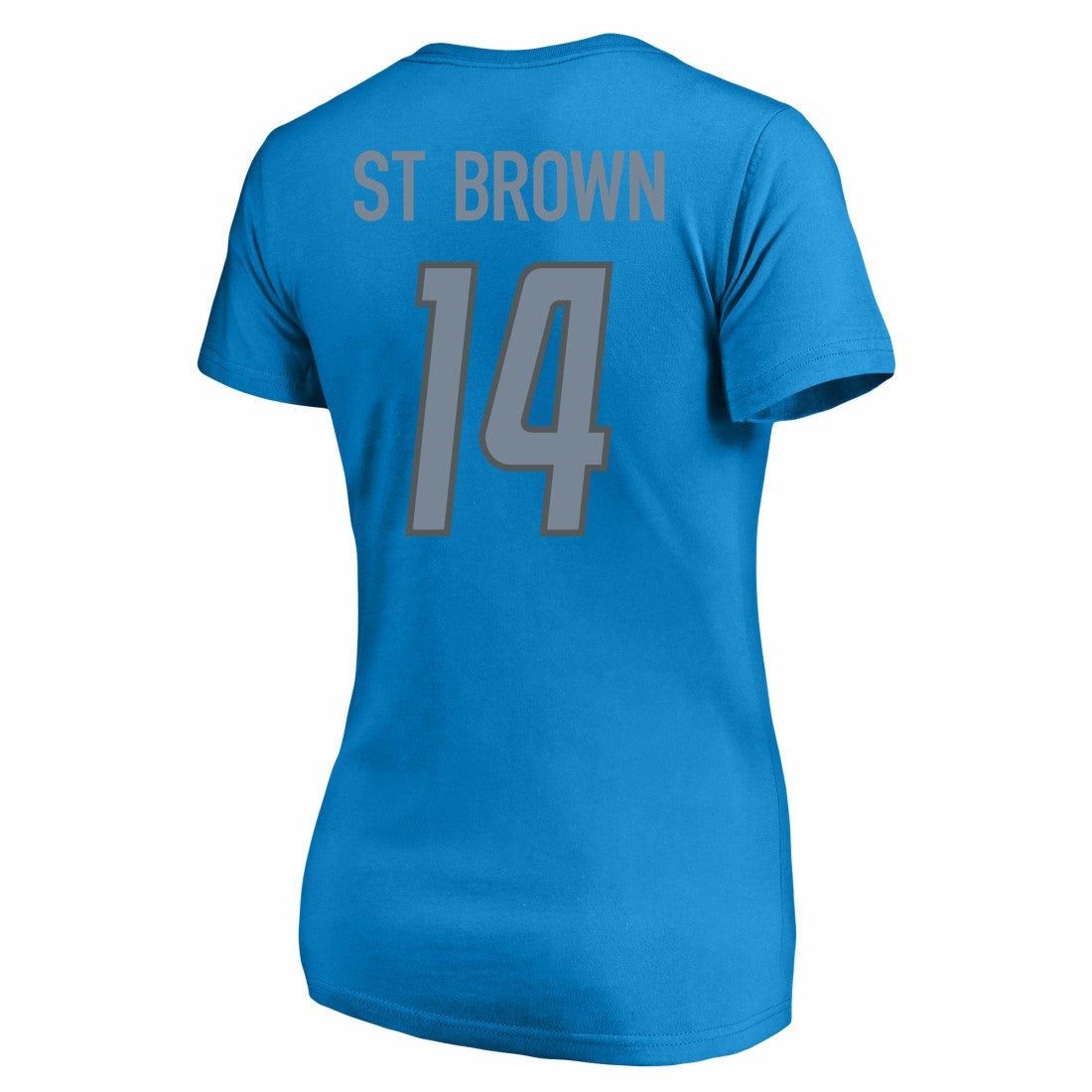 Amon-Ra St. Brown Detroit Lions Women's Plus Size Name & Number V-Neck T-Shirt - Blue - Fanatics