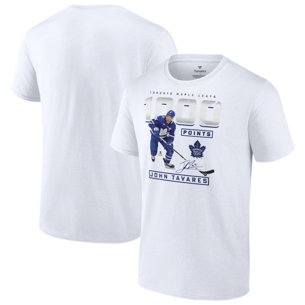 John Tavares Toronto Maple Leafs 1,000 Career Points T-Shirt - White | NHL on sale