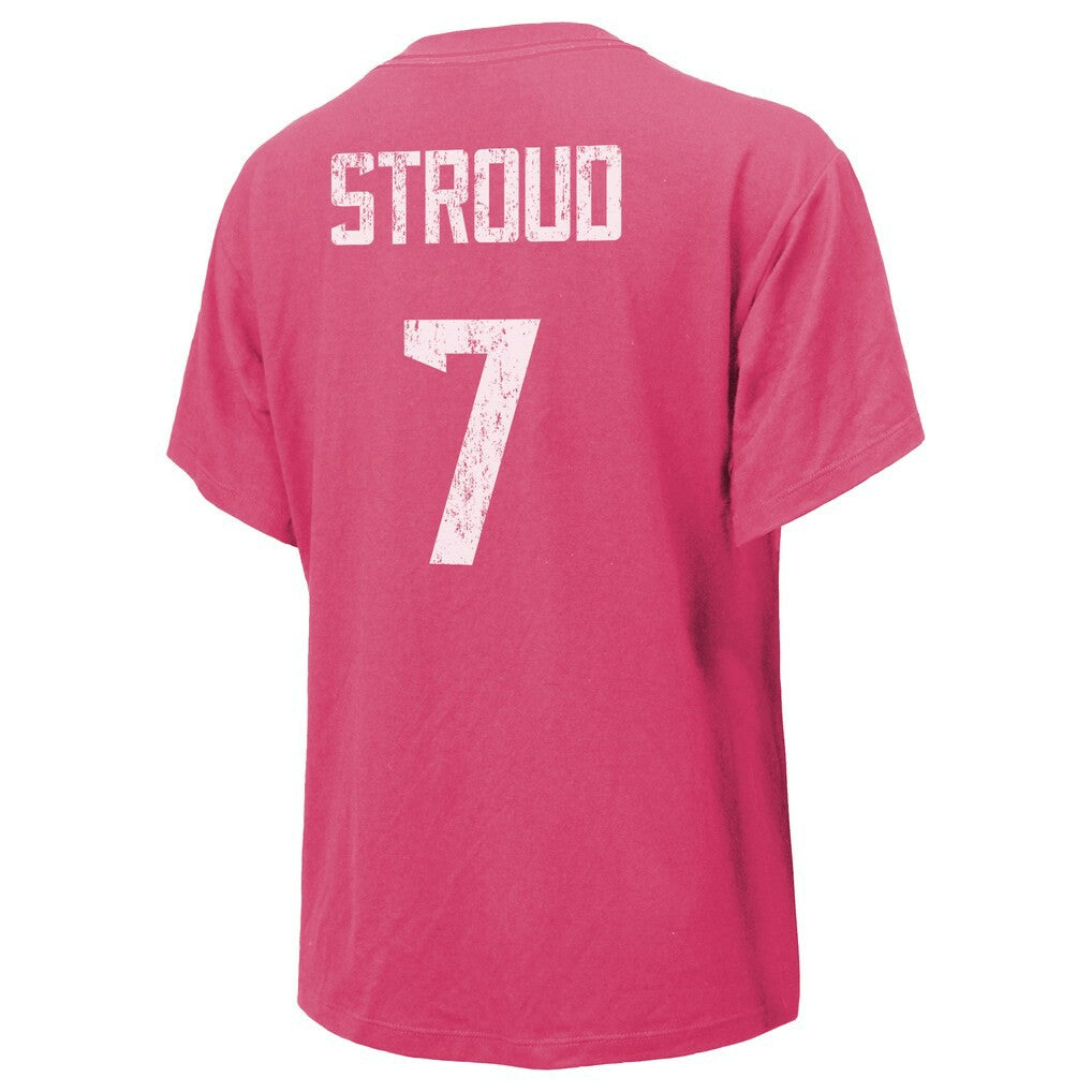 C.J. Stroud Houston Texans Majestic Threads Women's Name & Number T-Shirt - Pink - NFL