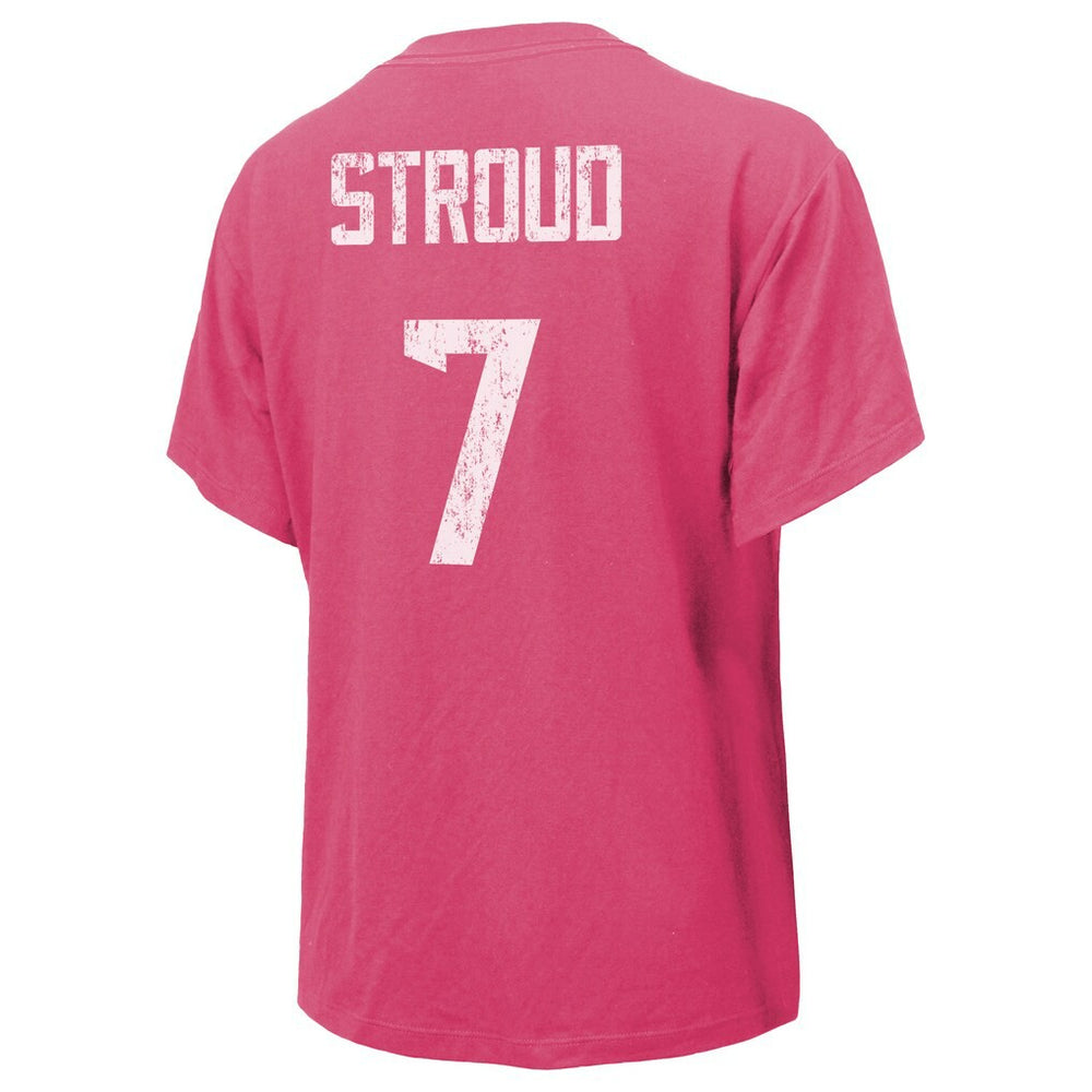 C.J. Stroud Houston Texans Majestic Threads Women's Name & Number T-Shirt - Pink - NFL