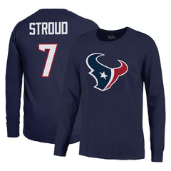C.J. Stroud Houston Texans Majestic Threads Name & Number Long Sleeve T-Shirt – Navy - NFL