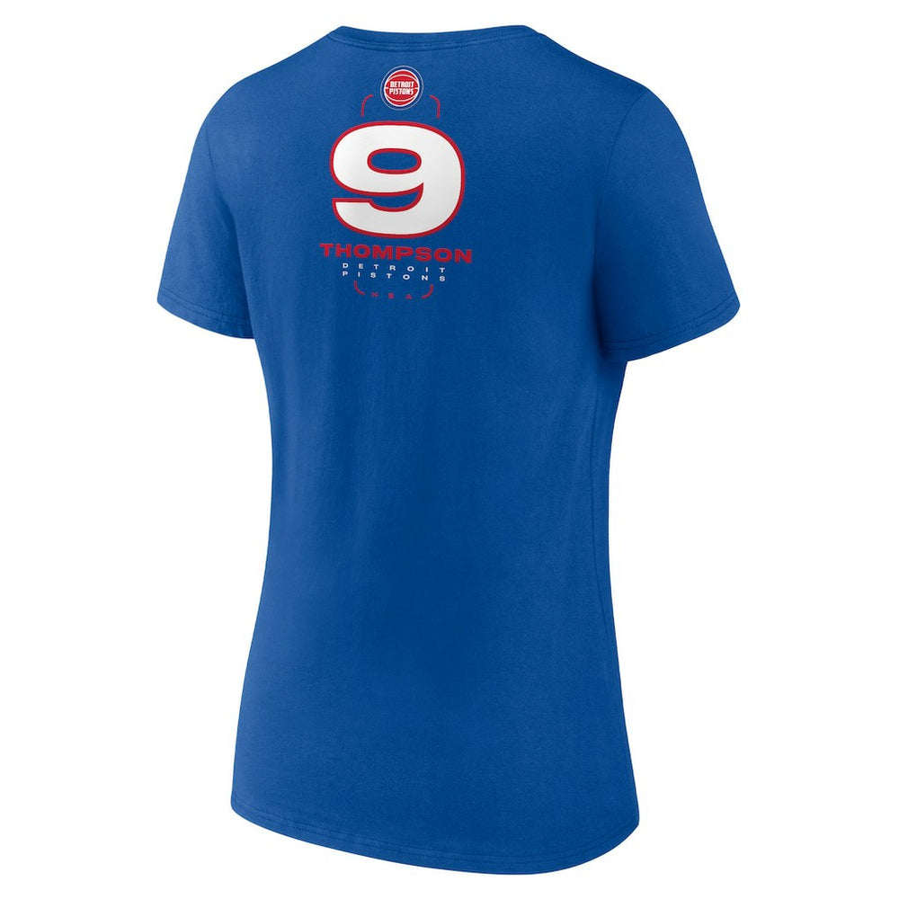 Ausar Thompson Detroit Pistons Women's Behind The Back Name & Number V-Neck T-Shirt Blue