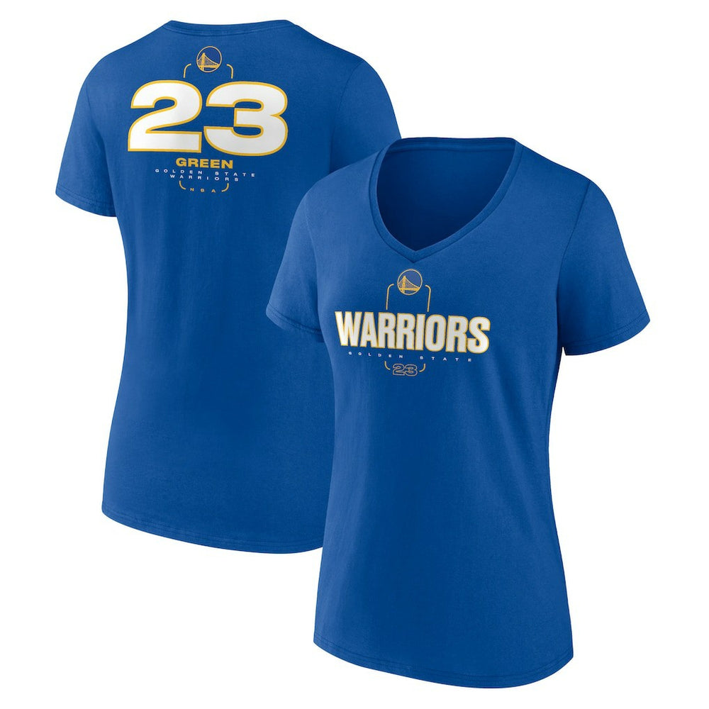 Draymond Green Golden State Warriors Women's Behind The Back Name & Number V-Neck T-Shirt Royal