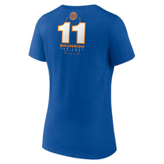 Jalen Brunson New York Knicks Women's Behind The Back Name & Number V-Neck T-Shirt Royal