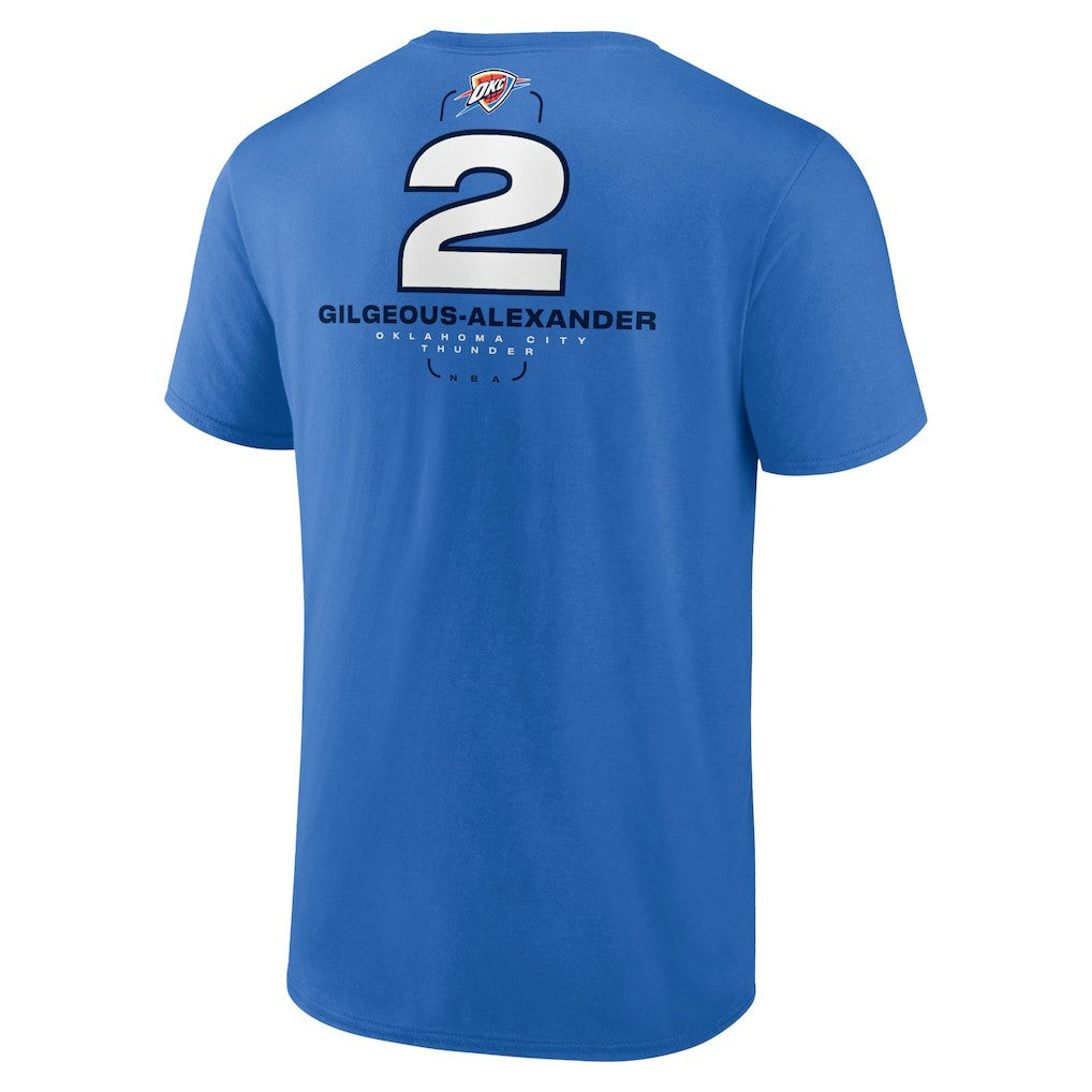 Shai Gilgeous-Alexander Oklahoma City Thunder Behind The Back Name & Number T-Shirt Blue