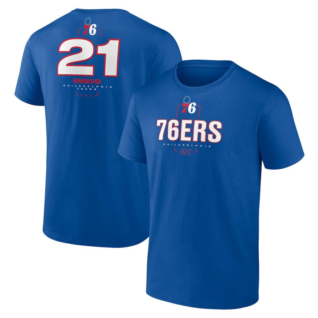 Joel Embiid Philadelphia 76ers Behind The Back Name & Number T-Shirt Royal