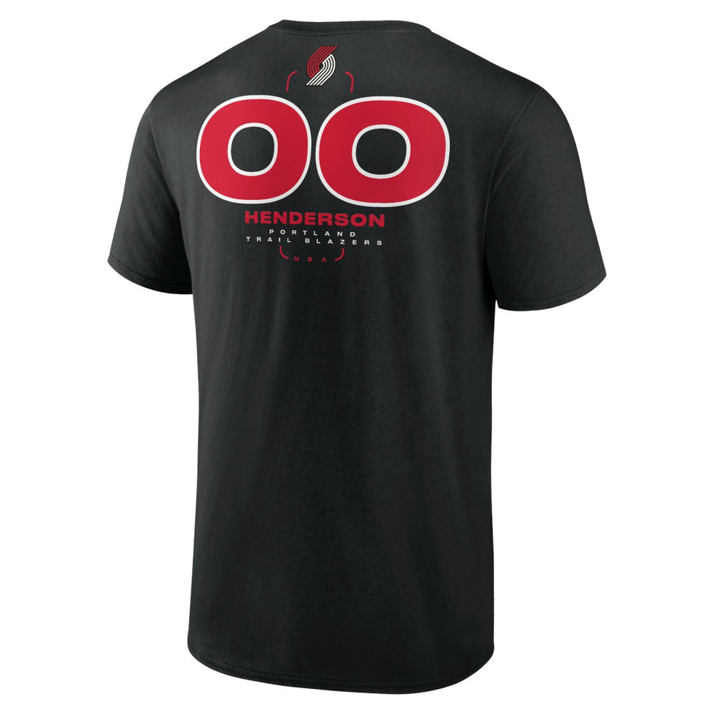 Scoot Henderson Portland Trail Blazers Behind The Back Name & Number T-Shirt Black