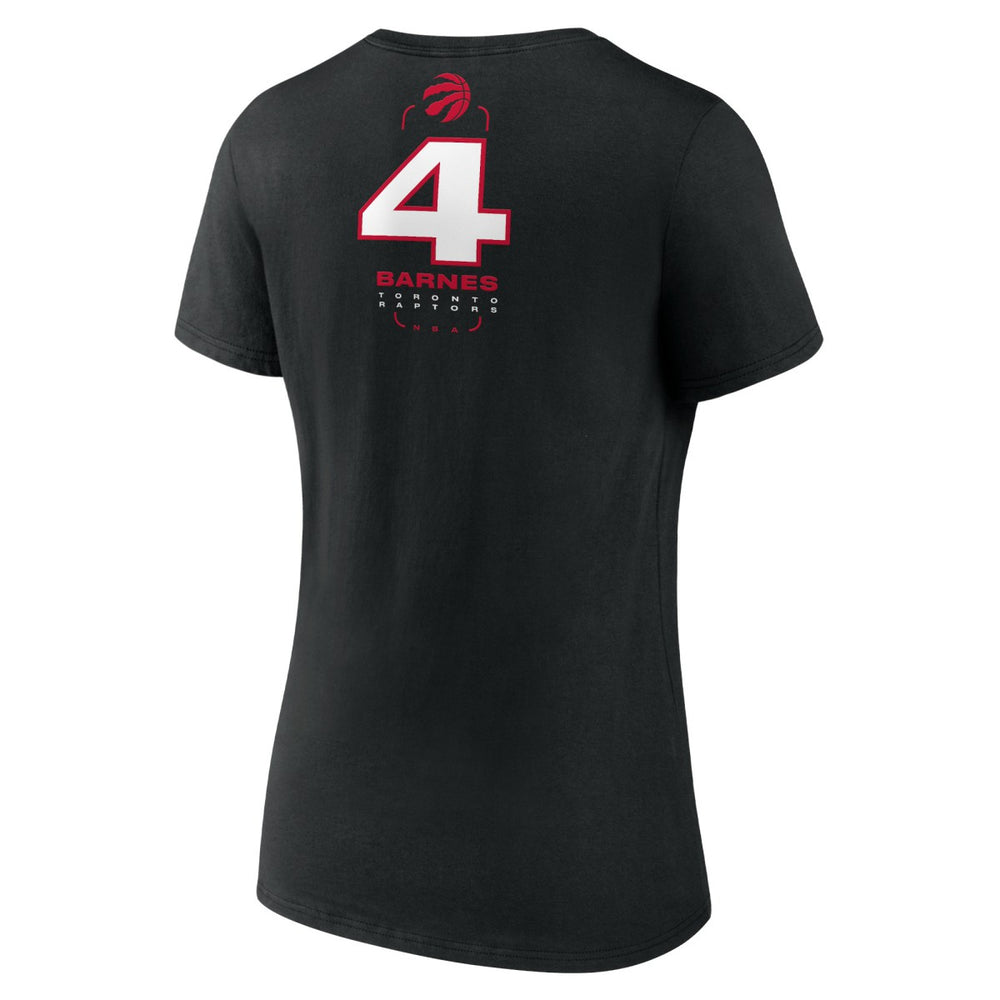 Scottie Barnes Toronto Raptors Women's Behind The Back Name & Number V-Neck T-Shirt Black