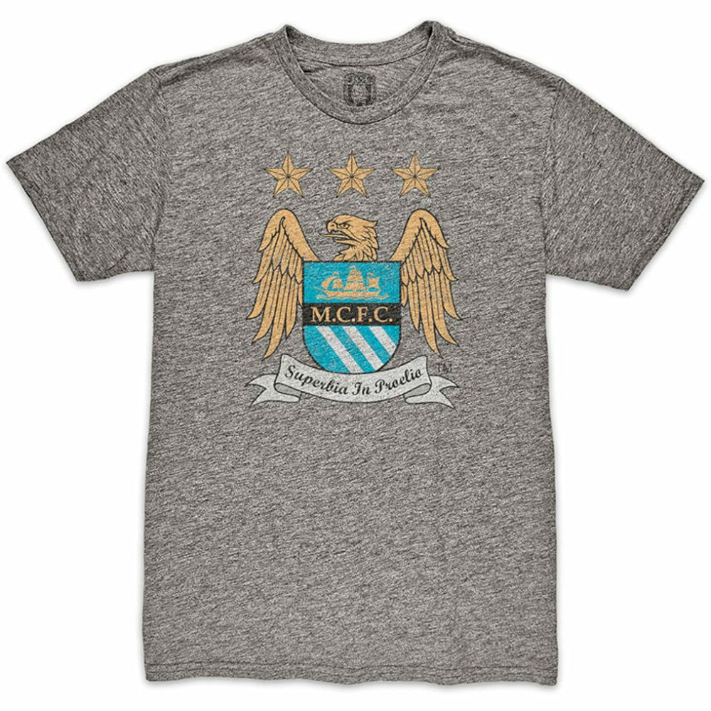 Manchester City 1863FC Retro Crest T-Shirt Heather Gray