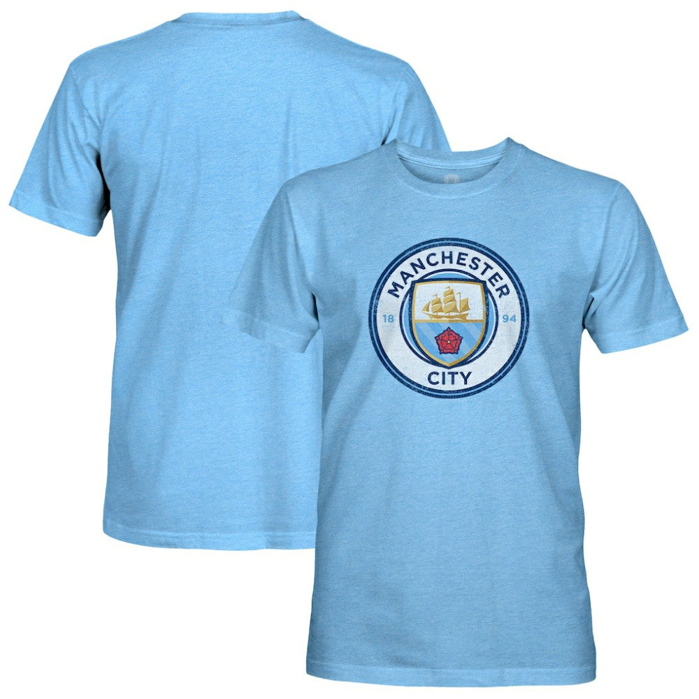 Manchester City 1863FC Color Crest Twisted Tri-Blend Slub T-Shirt Sky Blue