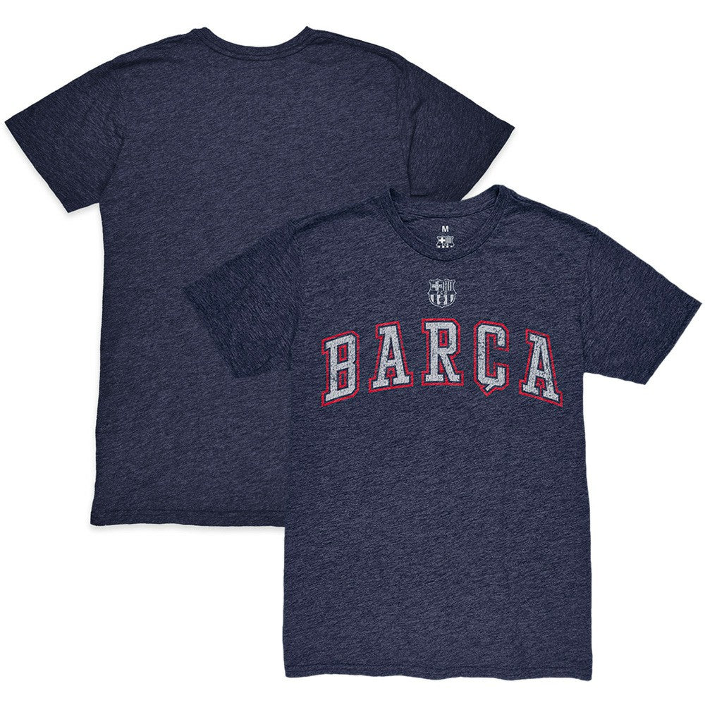 Barcelona 1863FC Wordmark Twisted Tri-Blend Slub T-Shirt Heather Navy