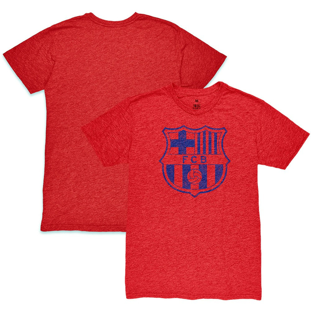 Barcelona 1863FC Mono Crest Twisted Tri-Blend Slub T-Shirt Red