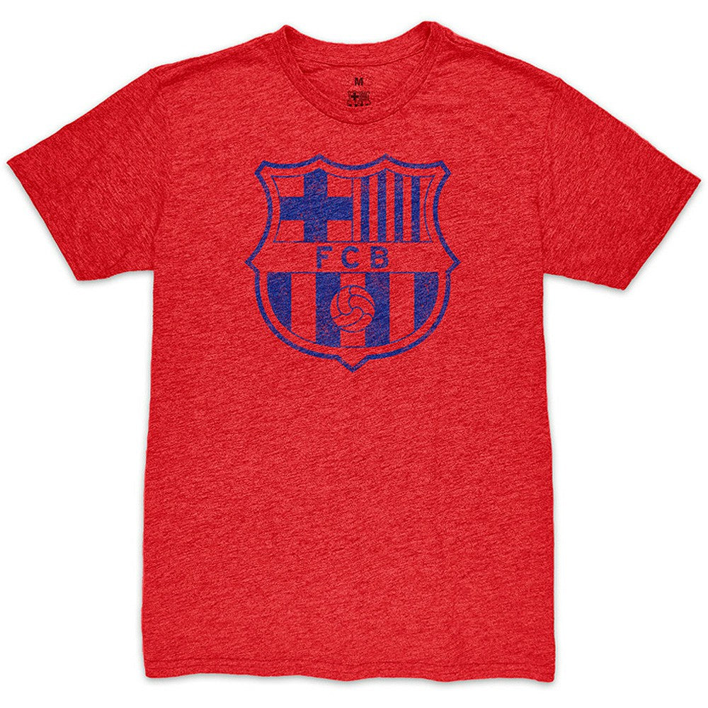 Barcelona 1863FC Mono Crest Twisted Tri-Blend Slub T-Shirt Red