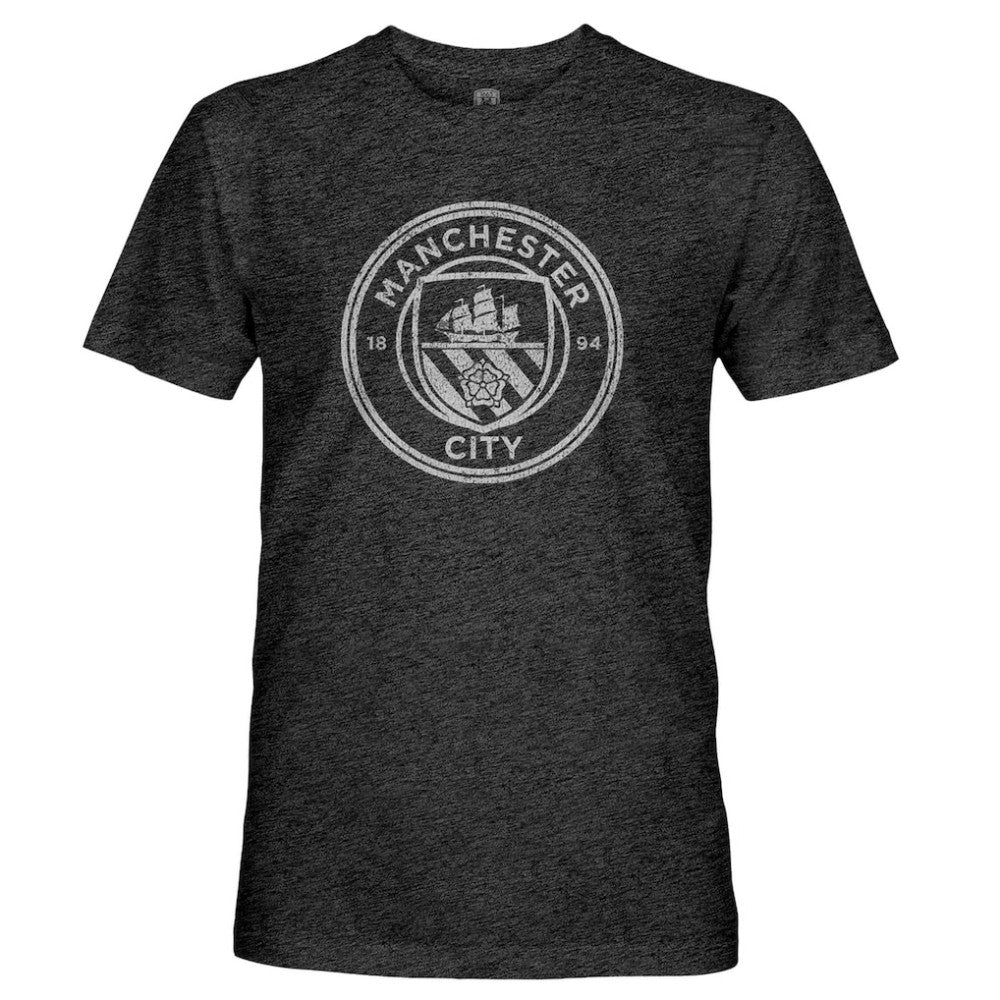 Manchester City 1863FC Mono Crest Twisted Tri-Blend Slub T-Shirt Heather Black