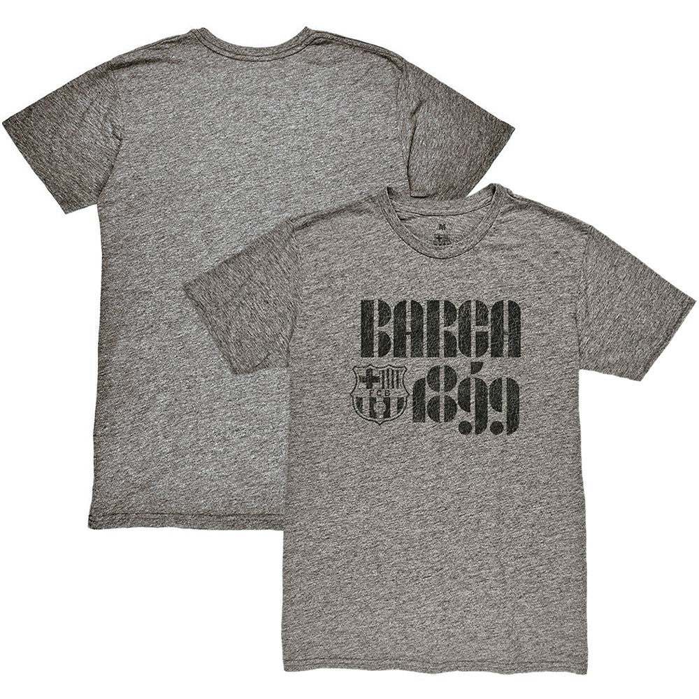 Barcelona 1863FC Retro Vibes Twisted Tri-Blend Slub T-Shirt Heather Gray