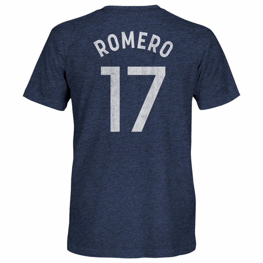 Cristian Romero Tottenham Hotspur 1863FC Player Name & Number Twisted Tri-Blend Slub T-Shirt Heather Navy