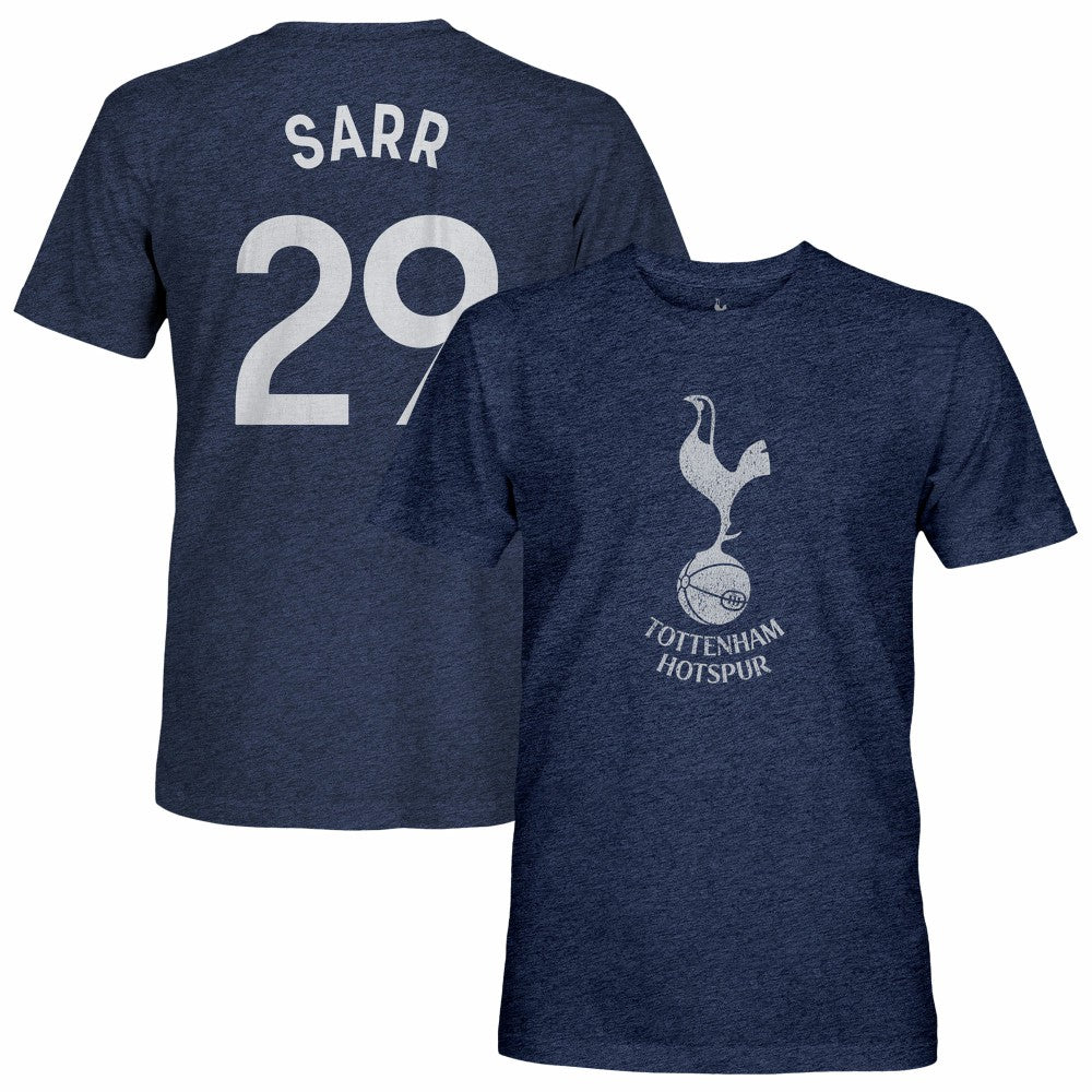 Pape Matar Sarr Tottenham Hotspur 1863FC Player Name & Number Twisted Tri-Blend Slub T-Shirt Heather Navy