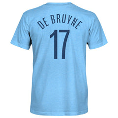 Kevin De Bruyne Manchester City 1863FC Player Name & Number Twisted Tri-Blend Slub T-Shirt Sky Blue