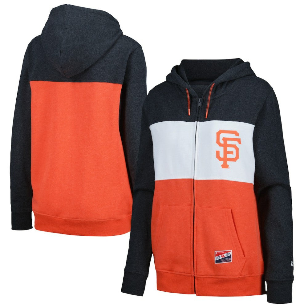 San Francisco Giants New Era Women's Color Block Full-Zip Hoodie Jacket Outlet