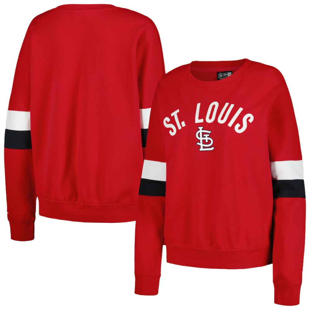 St. Louis Cardinals New Era Women's Game Day Crew Pullover Sweatshirt Outlet