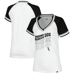 Chicago White Sox New Era Women's Jersey Double Binding Raglan V-Neck T-Shirt Near Me