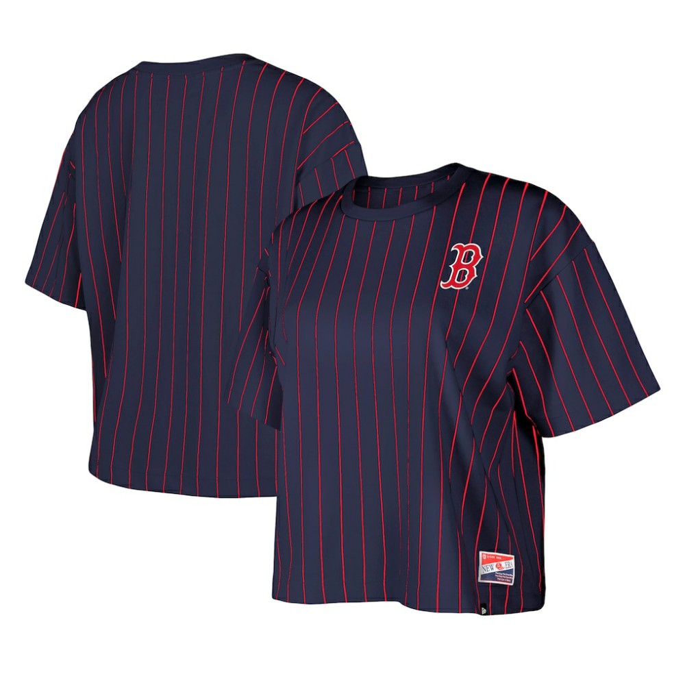 Boston Red Sox New Era Women's Boxy Pinstripe T-Shirt Near Me