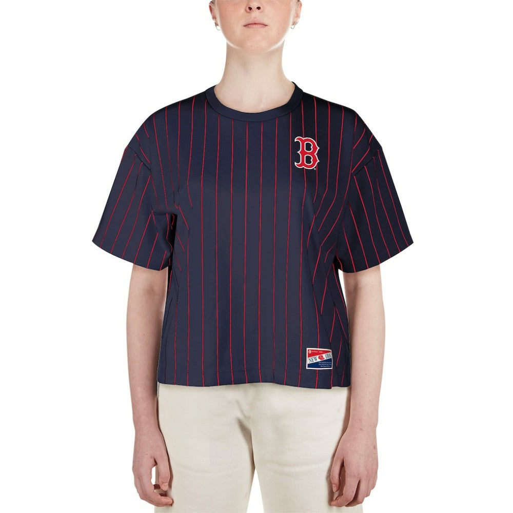 Boston Red Sox New Era Women's Boxy Pinstripe T-Shirt Near Me