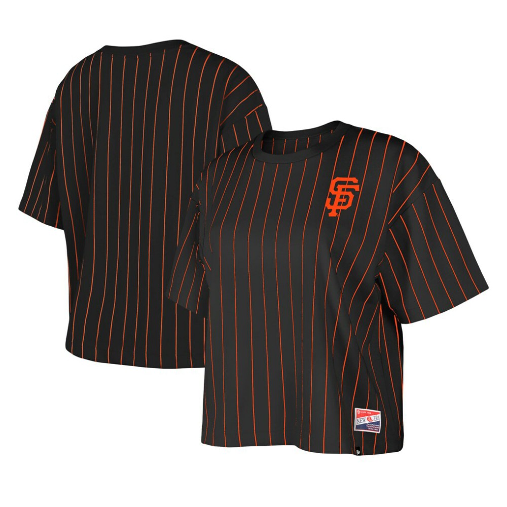 San Francisco Giants New Era Women's Boxy Pinstripe T-Shirt Sale