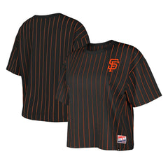 San Francisco Giants New Era Women's Boxy Pinstripe T-Shirt Sale