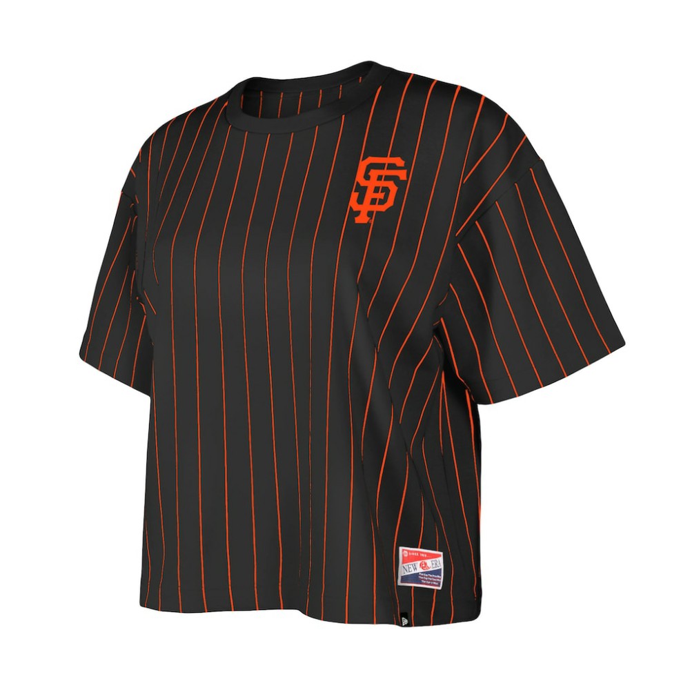 San Francisco Giants New Era Women's Boxy Pinstripe T-Shirt Sale