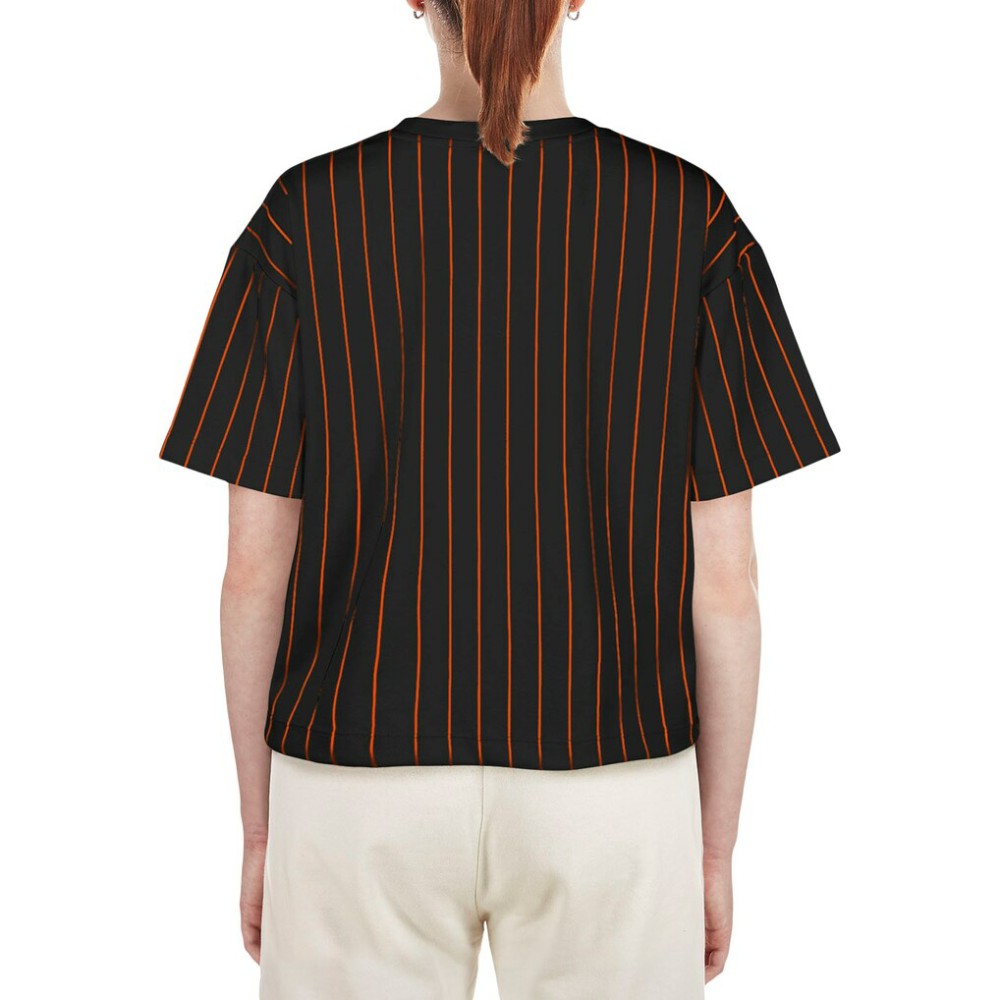 San Francisco Giants New Era Women's Boxy Pinstripe T-Shirt Sale