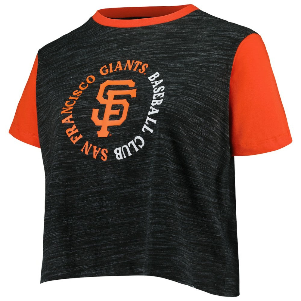 San Francisco Giants New Era Women's Plus Size Crossover Back Cropped T-Shirt Sale