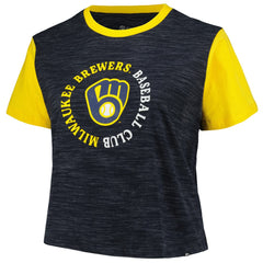 Milwaukee Brewers New Era Women's Plus Size Crossover Back Cropped T-Shirt Online