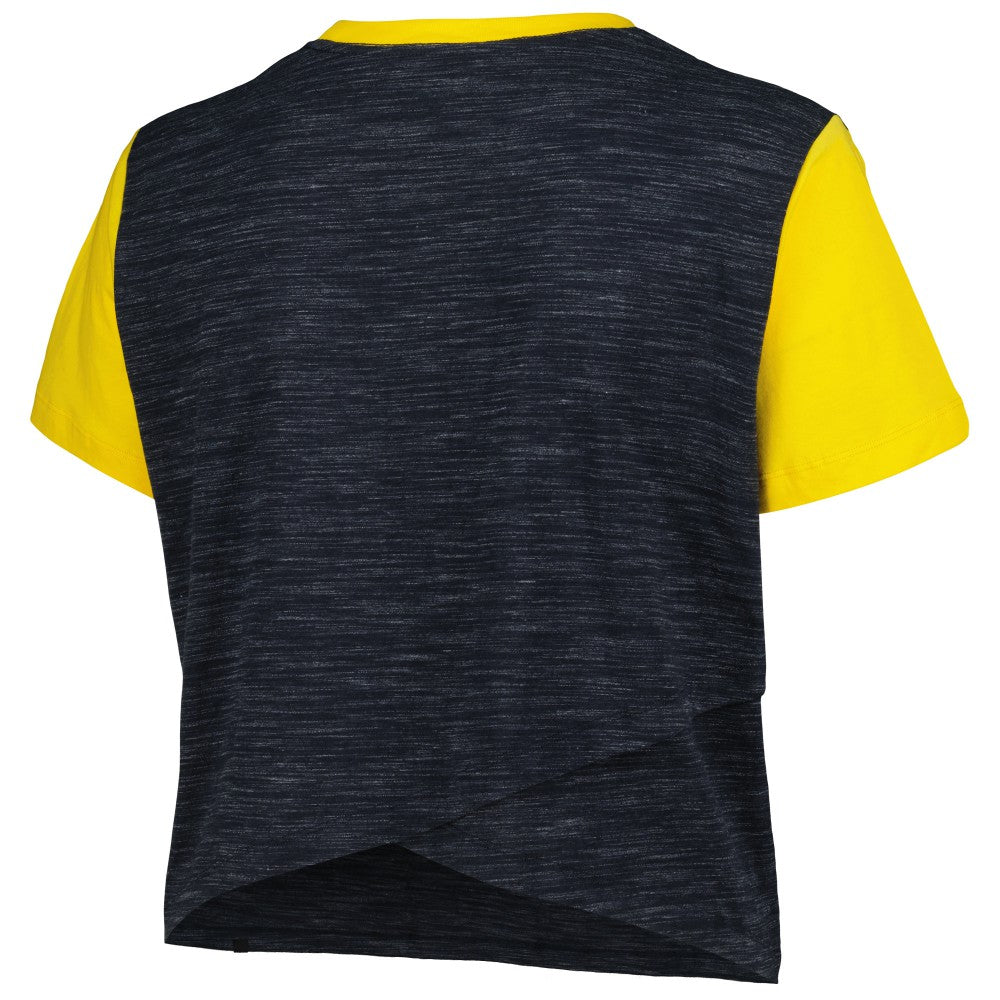 Milwaukee Brewers New Era Women's Plus Size Crossover Back Cropped T-Shirt Online