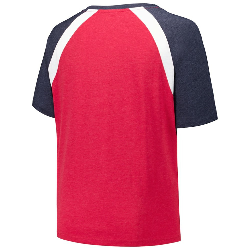 Atlanta Braves New Era Women's Plus Size Raglan V-Neck T-Shirt Sale