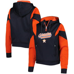 Houston Astros New Era Women's Color Block Fleece Quarter-Zip Hoodie Outlet