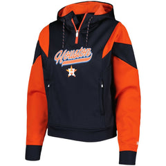 Houston Astros New Era Women's Color Block Fleece Quarter-Zip Hoodie Outlet