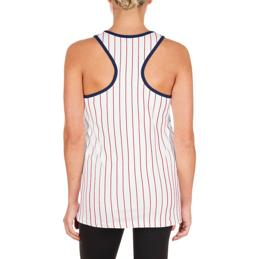 St. Louis Cardinals New Era Women's Sequin Pinstripe Racerback Tank Top Outlet