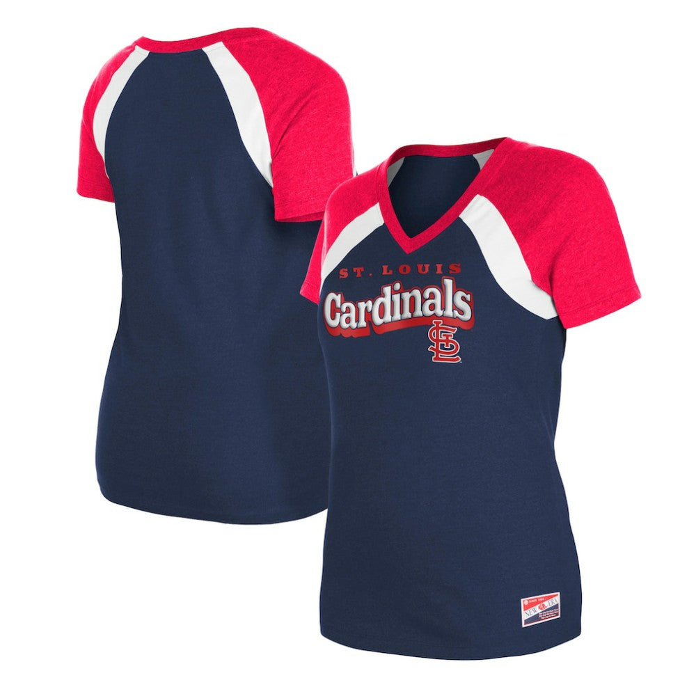 St. Louis Cardinals New Era Women's Heathered Raglan V-Neck T-Shirt Near Me