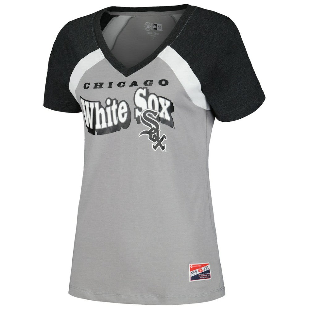 Chicago White Sox New Era Women's Heathered Raglan V-Neck T-Shirt Online