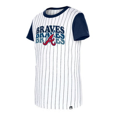 Atlanta Braves New Era Girls Youth Pinstripe T-Shirt Discount