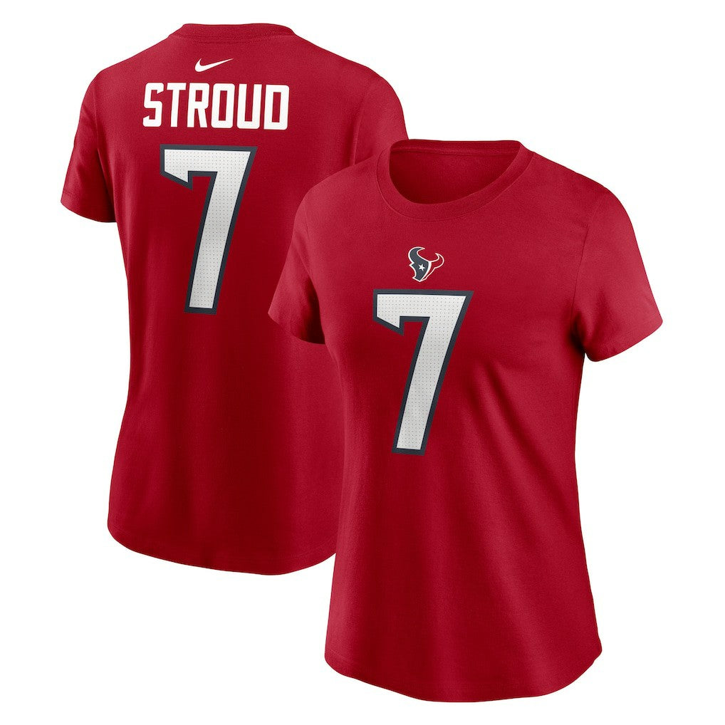 C.J. Stroud Houston Texans Women's Player Name & Number T-Shirt - Red - Nike