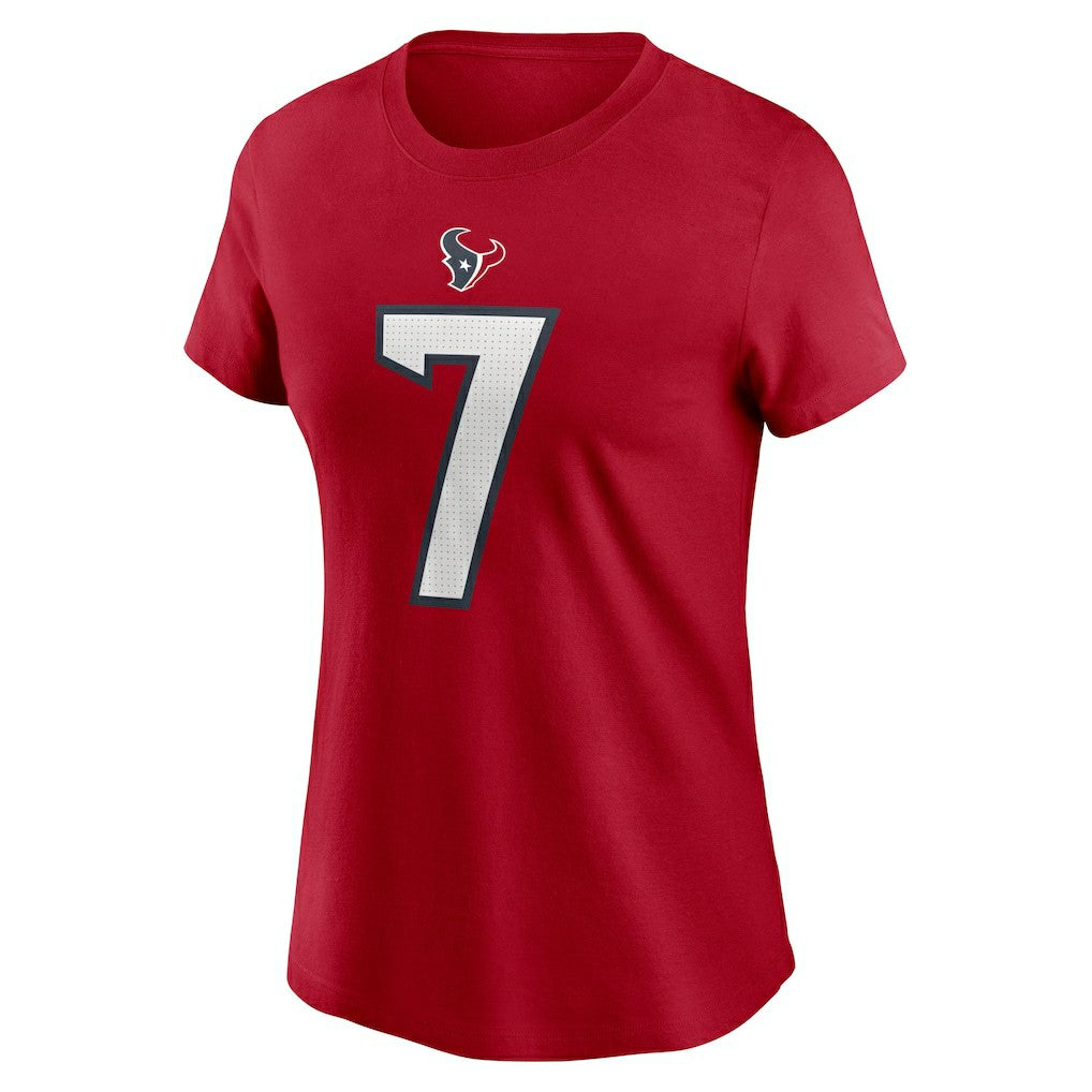 C.J. Stroud Houston Texans Women's Player Name & Number T-Shirt - Red - Nike