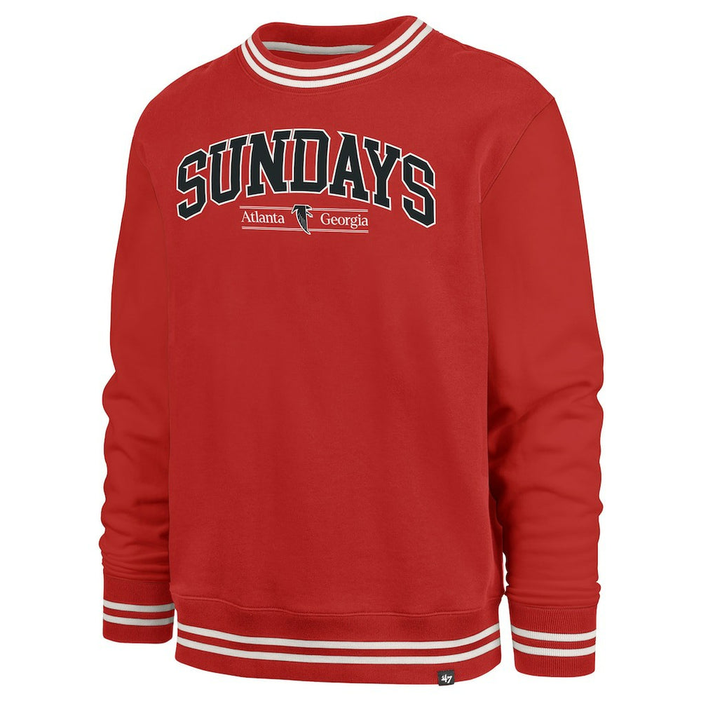 Atlanta Falcons '47 Sundays Clubhouse View Sierra Fleece Pullover Sweatshirt - Red - 47 brand