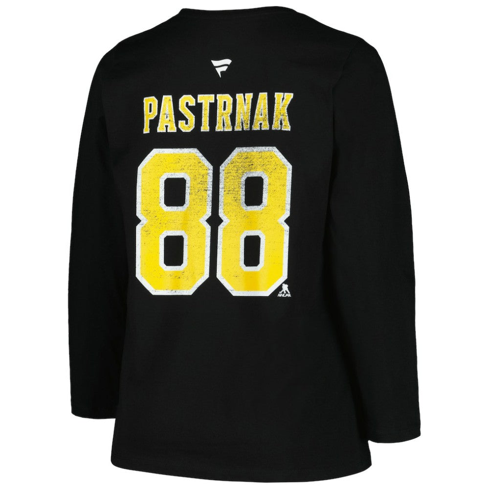 Boston Bruins Profile Women's Plus Size Distressed Printed Name & Number Long Sleeve T-Shirt - Black | NHL on sale