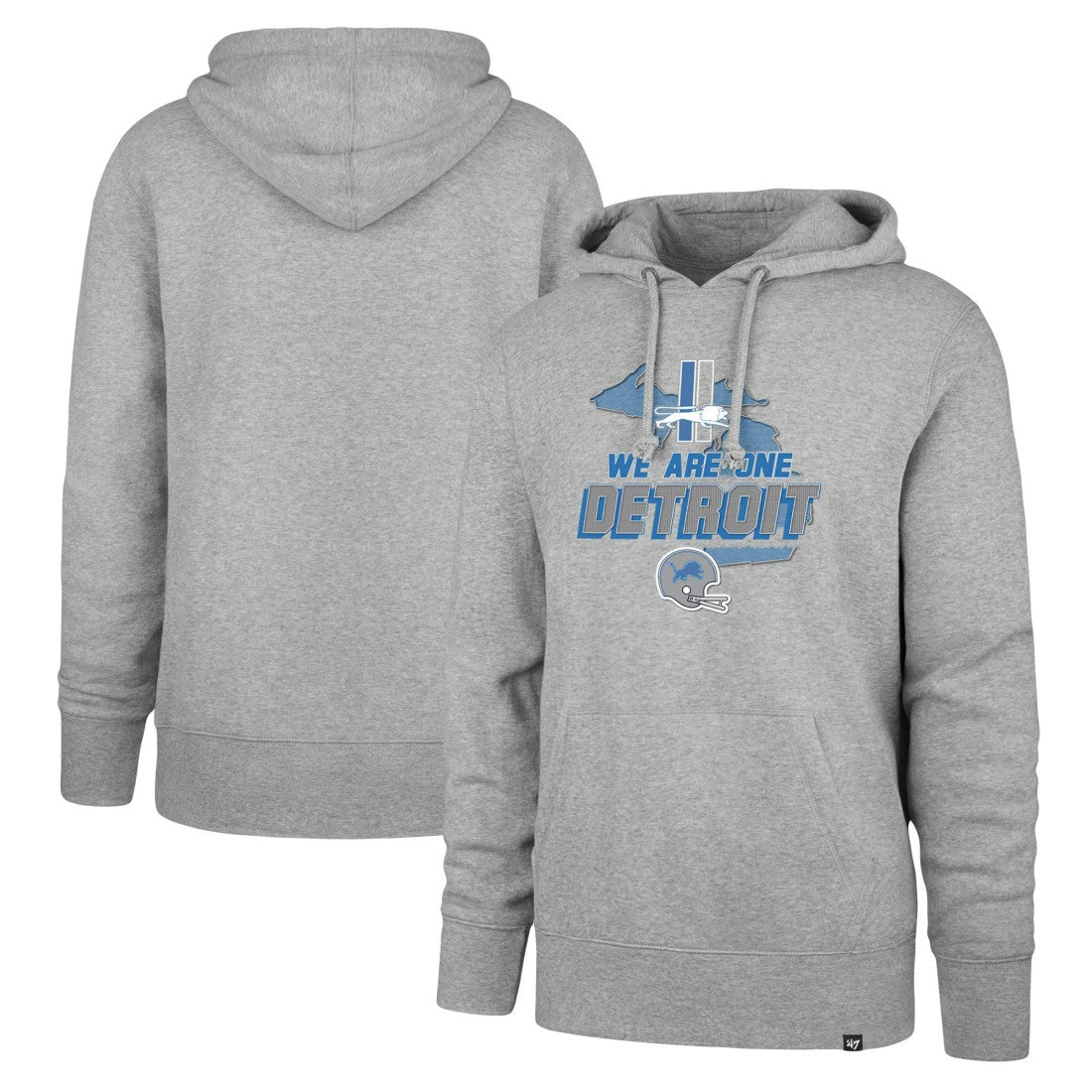 Detroit Lions '47 We Are One Regional Headline Pullover Hoodie - Gray - 47 brand
