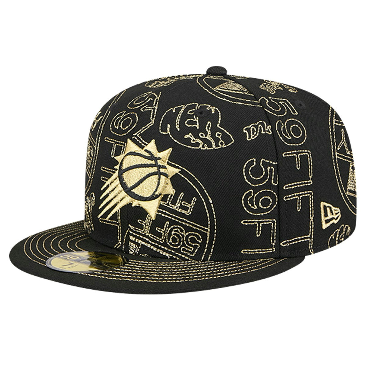 New Era Phoenix Suns 59FIFTY Day Allover Print Stencil Fitted Hat Black