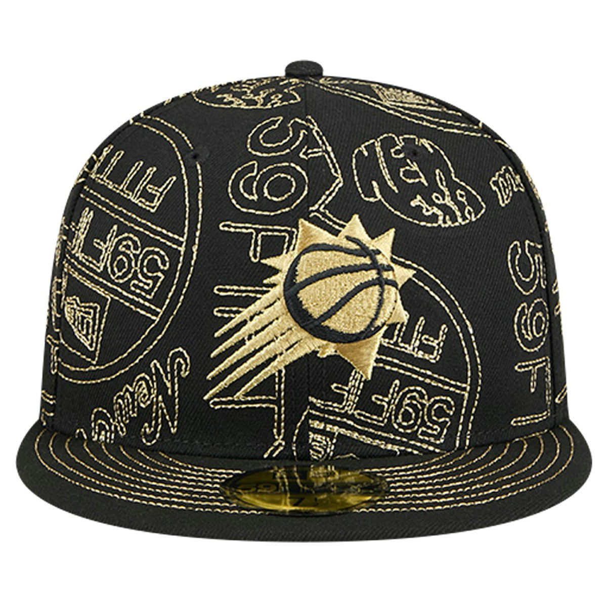 New Era Phoenix Suns 59FIFTY Day Allover Print Stencil Fitted Hat Black