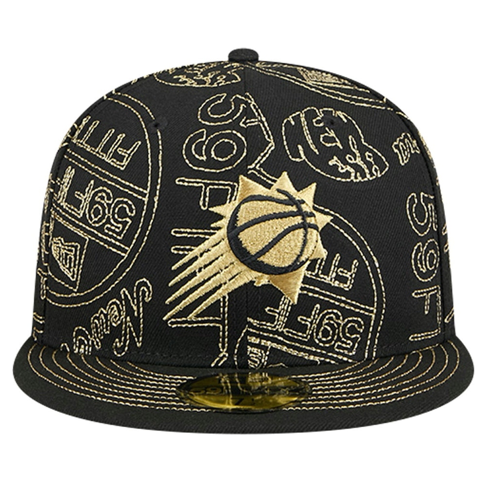 New Era Phoenix Suns 59FIFTY Day Allover Print Stencil Fitted Hat Black